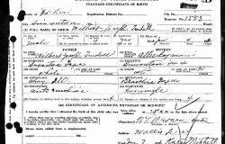 Wilbert Trudell’s birth certificate, January 4, 1926. Texas Department of State Health Services.