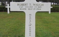 Grave of Robert T. Waugh at Sicily-Rome American Cemetery in Nettuno, Italy, July 2016. Courtesy of Shane Gower.