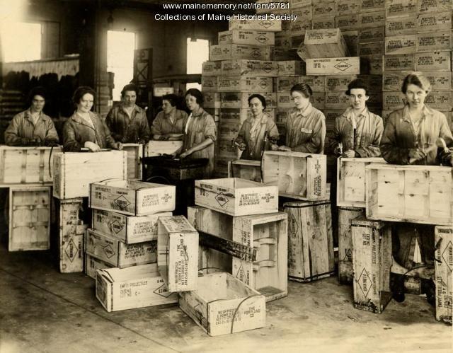 Women in the packing room at the Portland Company.