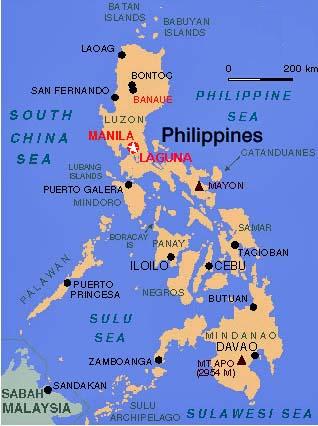 A map of the Philippines.