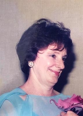 Head and shoulders candid photo of Patricia O'Brien wearing a corsage in her later years.