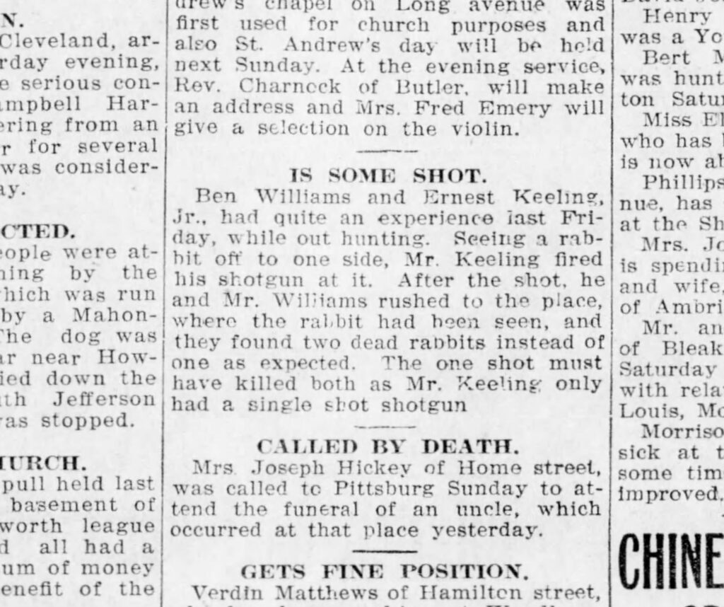 A newspaper article titled “Is Some Shot”