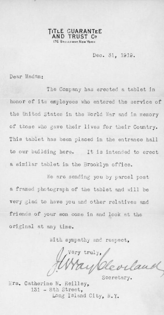 A typewritten letter.