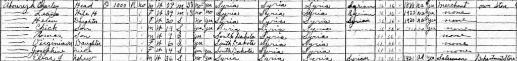 A snippet of the 1930 Census.