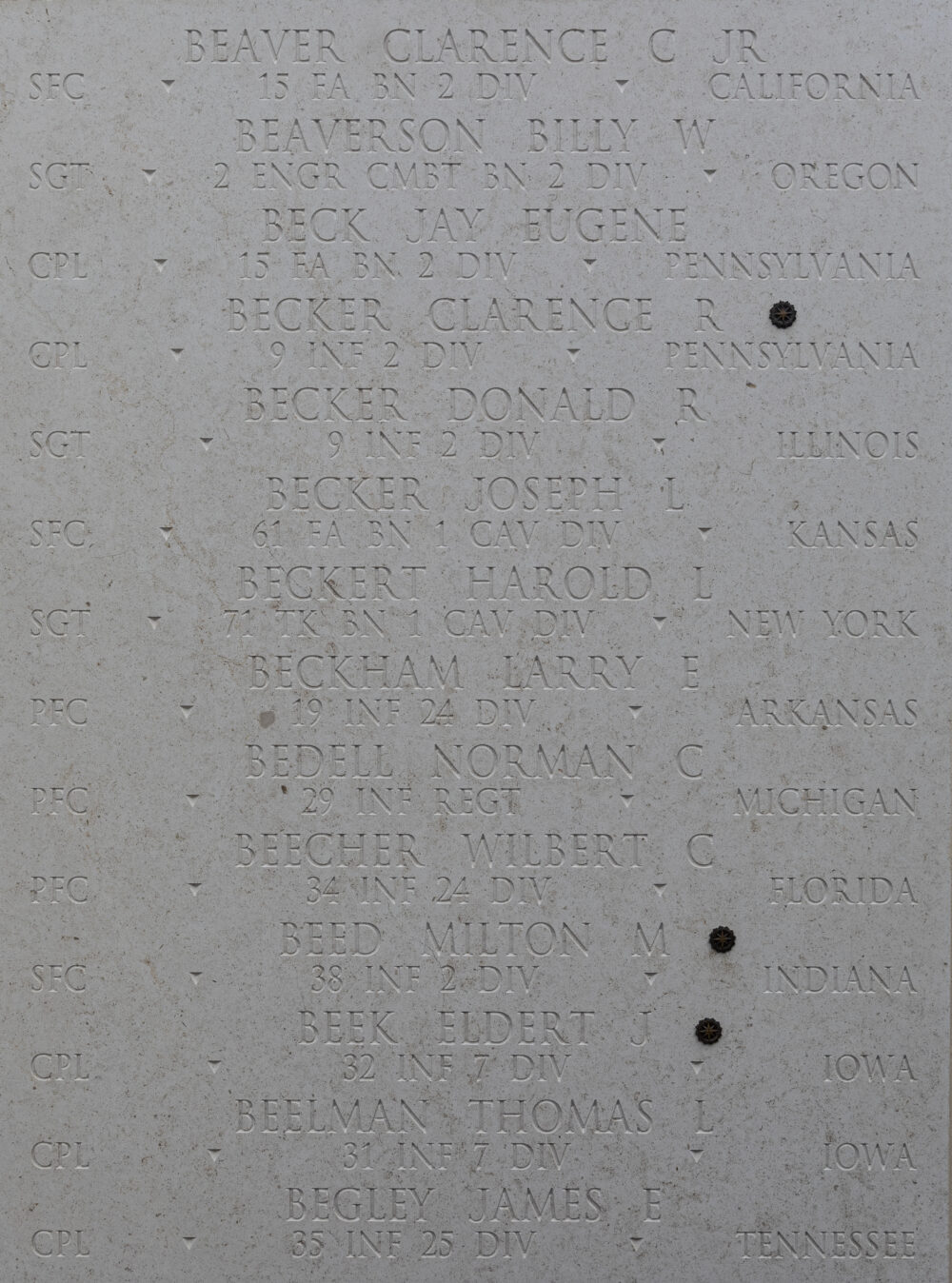 Picture of silent hero's name at Honolulu Memorial