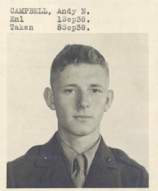 A black and white headshot of a young White man in uniform.