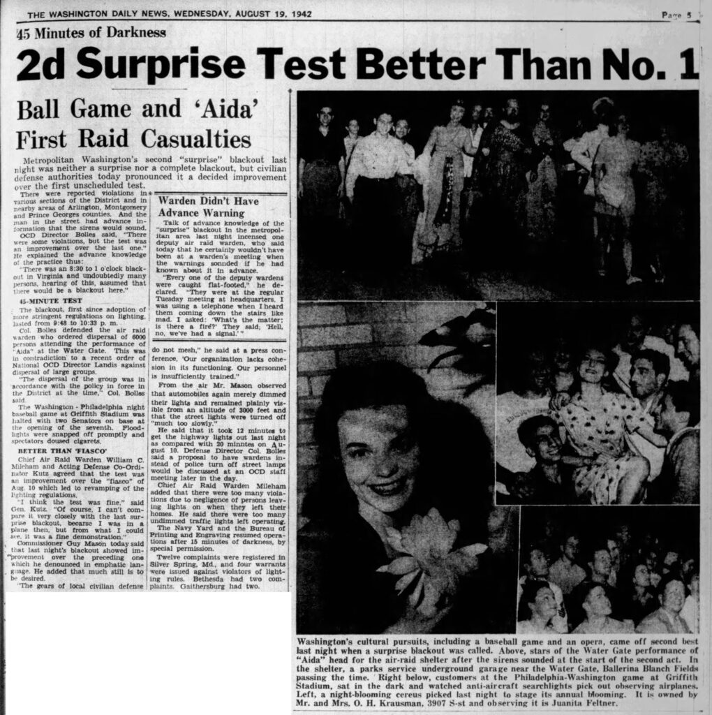 A newspaper article titled, “45 Minutes of Darkness 2d Surprise Test Better Than No. 1.”