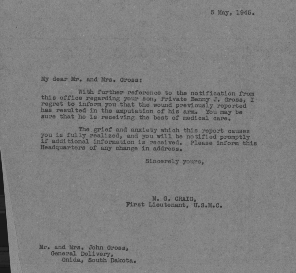 A type-written letter.