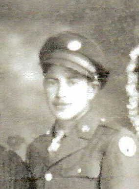 A black and white headshot-type photograph of a young man in a U.S. Army Air Forces uniform.