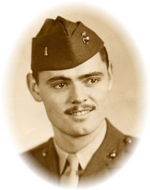 A young man in Marine Corps uniform.