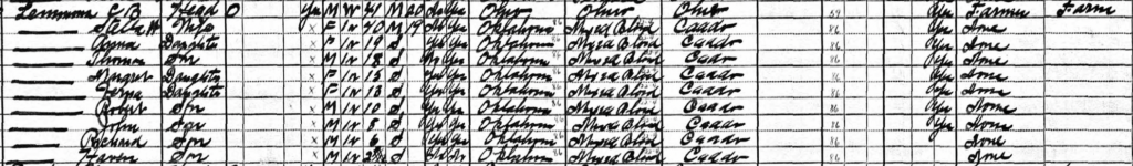 A snippet of the 1930 Census.