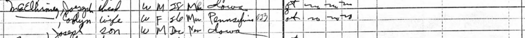 A snippet of the 1950 Census.