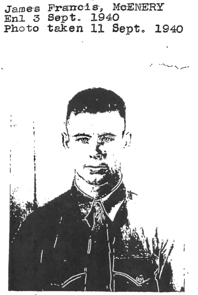 A black and white headshot of a young White man in uniform.
