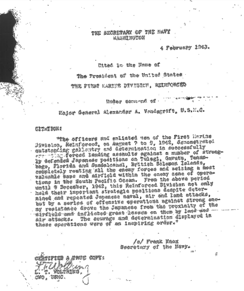 A typed letter