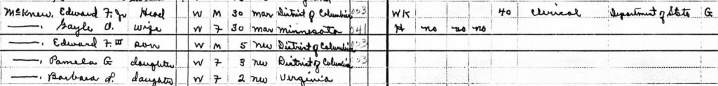 A snippet of the 1950 Census