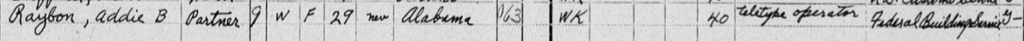 A snippet of the 1950 Census