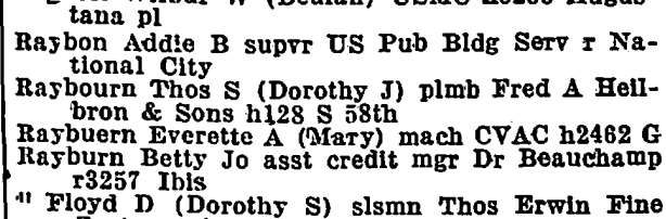 A snippet of a city directory.