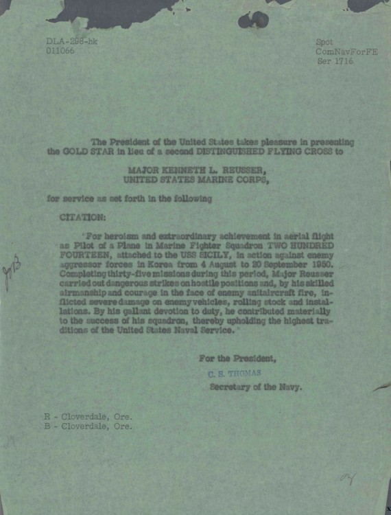 A type-written letter.