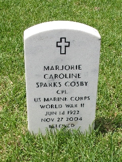 A color photograph of a headstone.