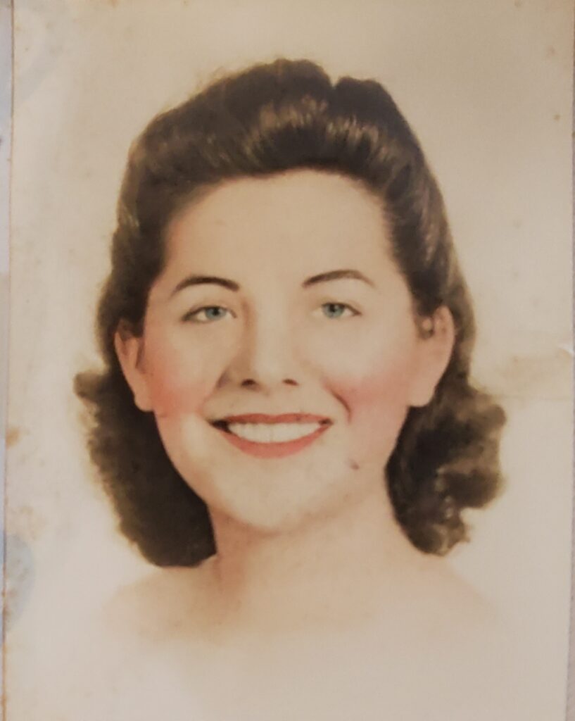 A colorized headshot of a young White woman.