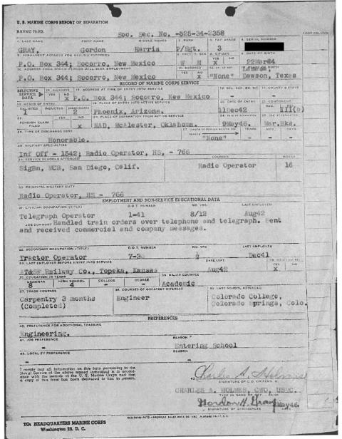 A typed form of information on Gray.