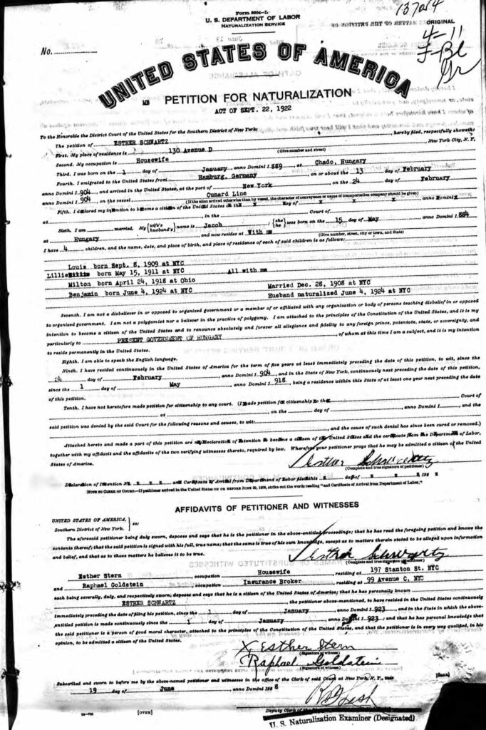 A naturalization form.