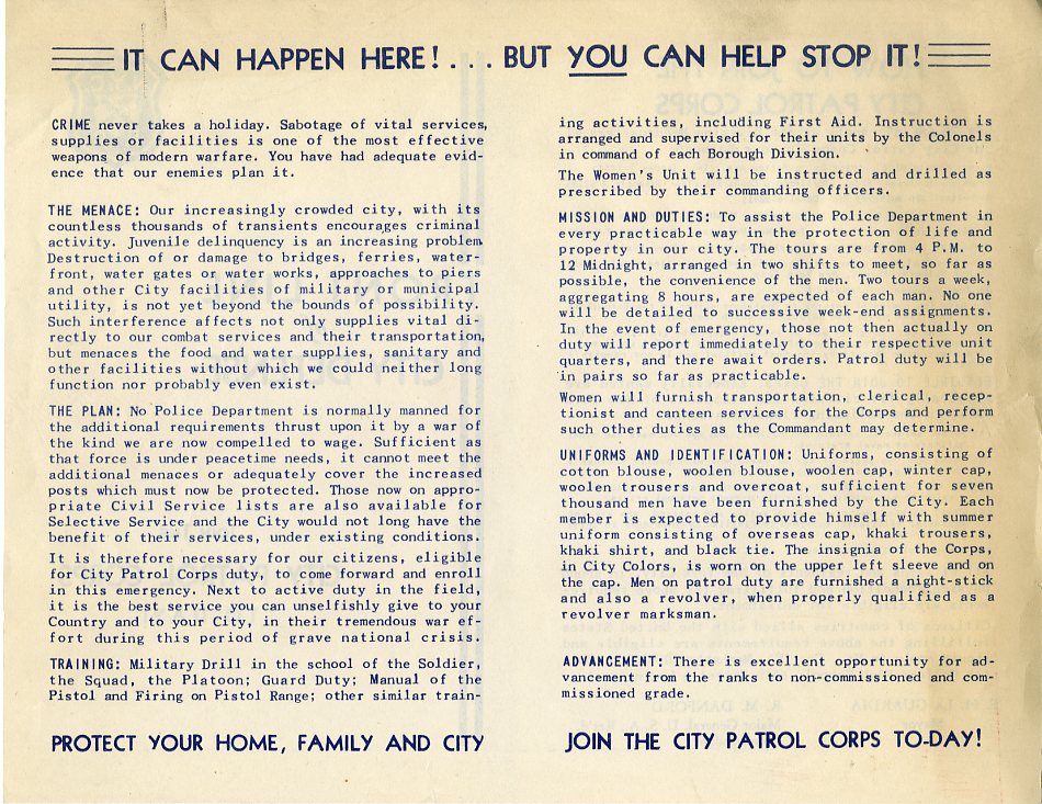Ad titled “It can happen here! By YOU can help stop it!”