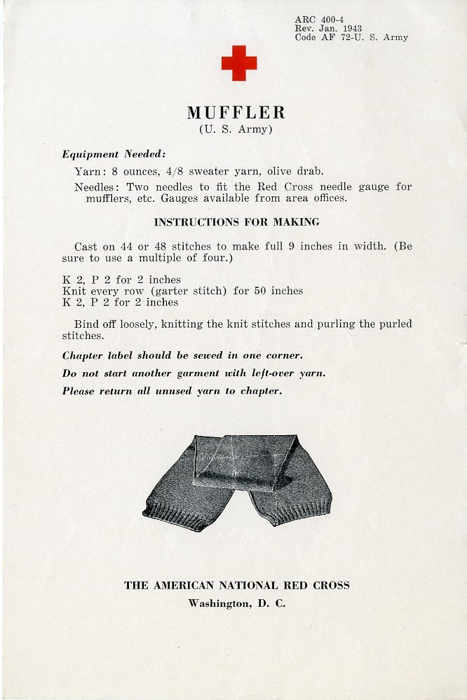 Knitting instructions.