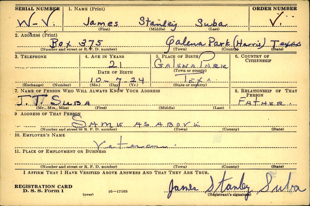 A handwritten card with information about Suba.