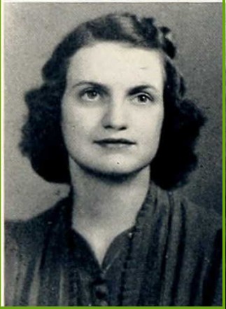A black and white headshot of a young White woman.
