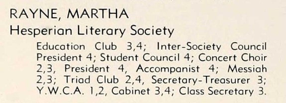 A typed list of clubs and activities.