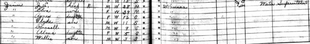 A snippet of the 1925 census.